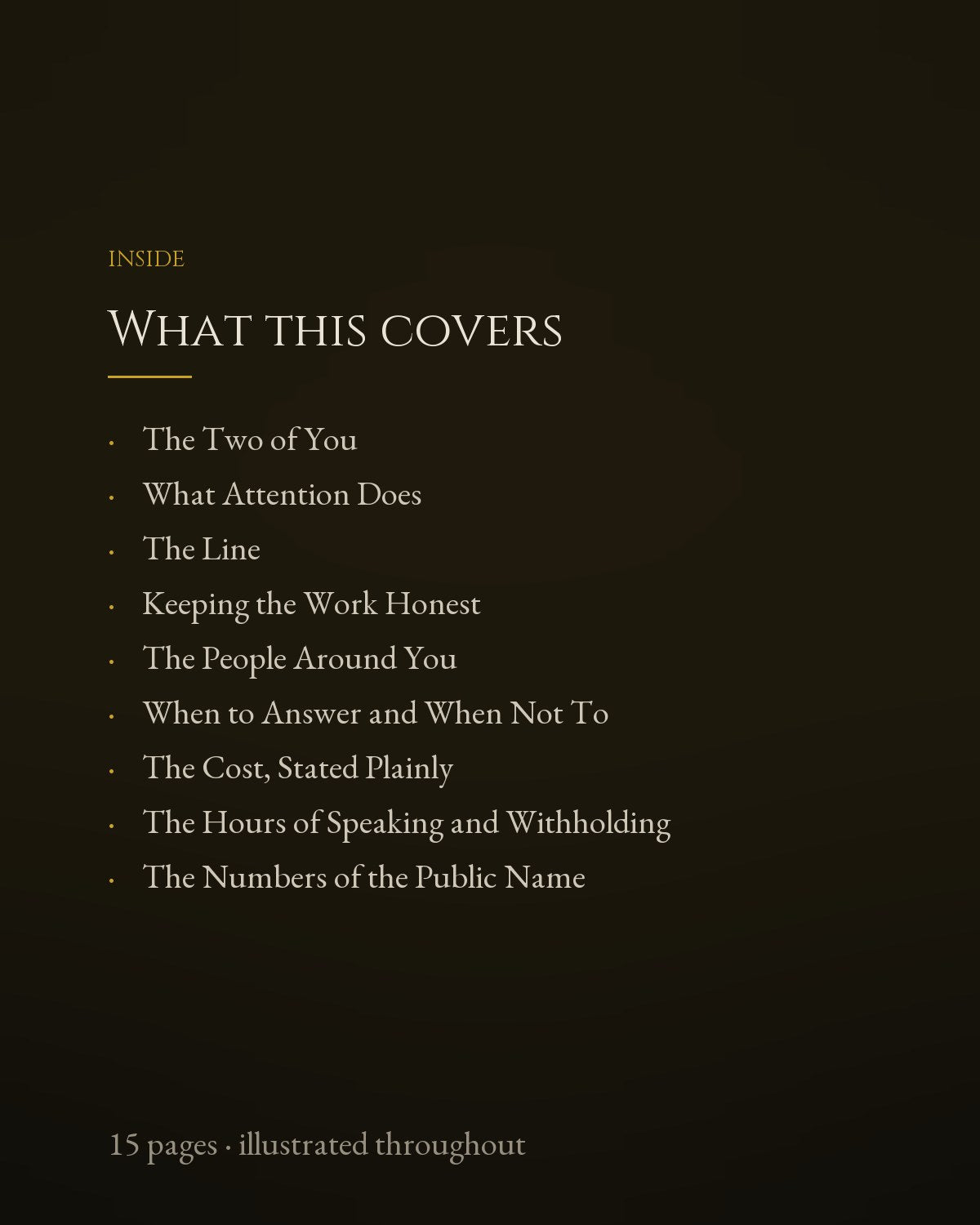 What this covers