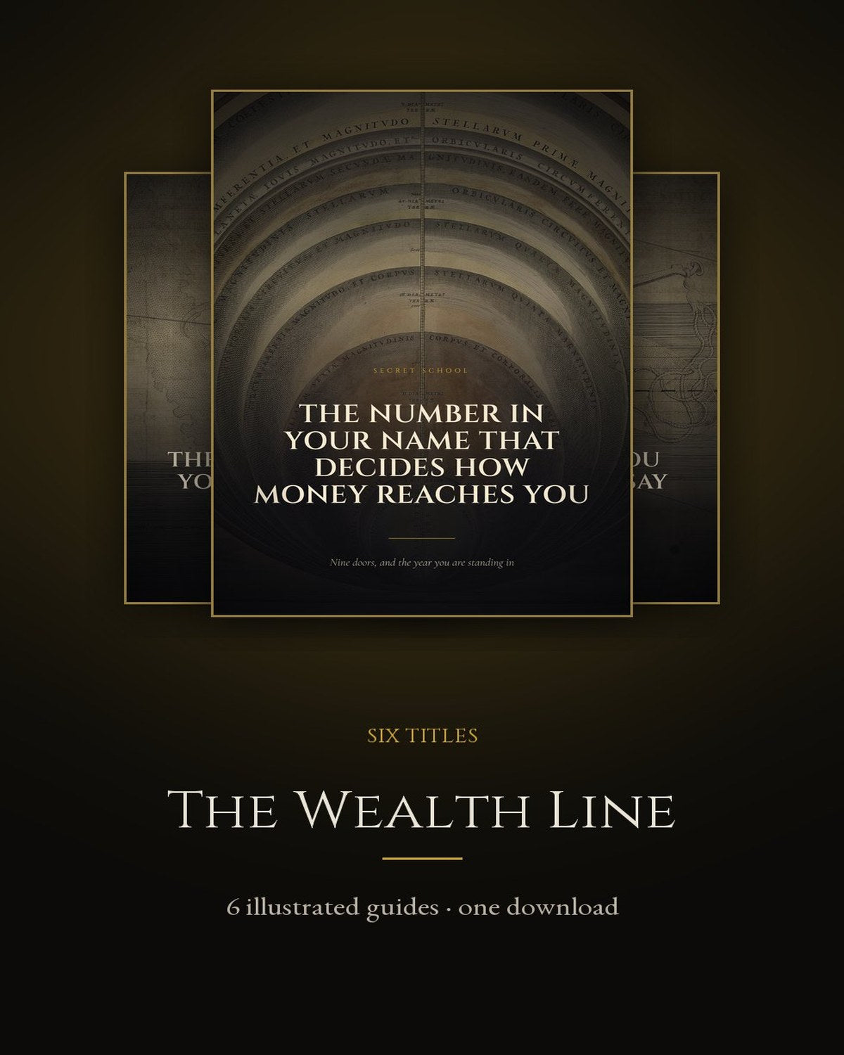 Cover of The Wealth Line, six illustrated guides treating money as a structure