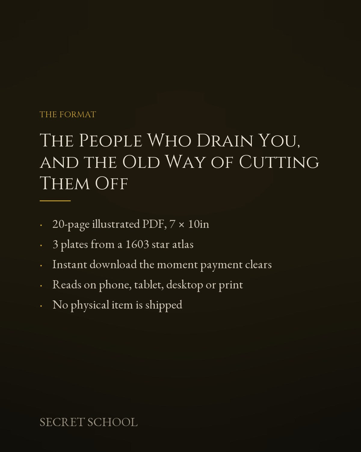 The People Who Drain You, and the Old Way of Cutting Them Off