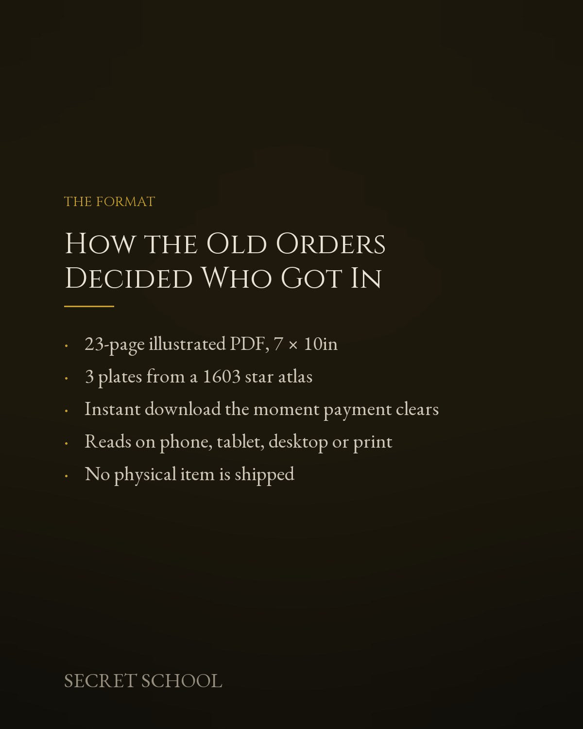 How the Old Orders Decided Who Got In