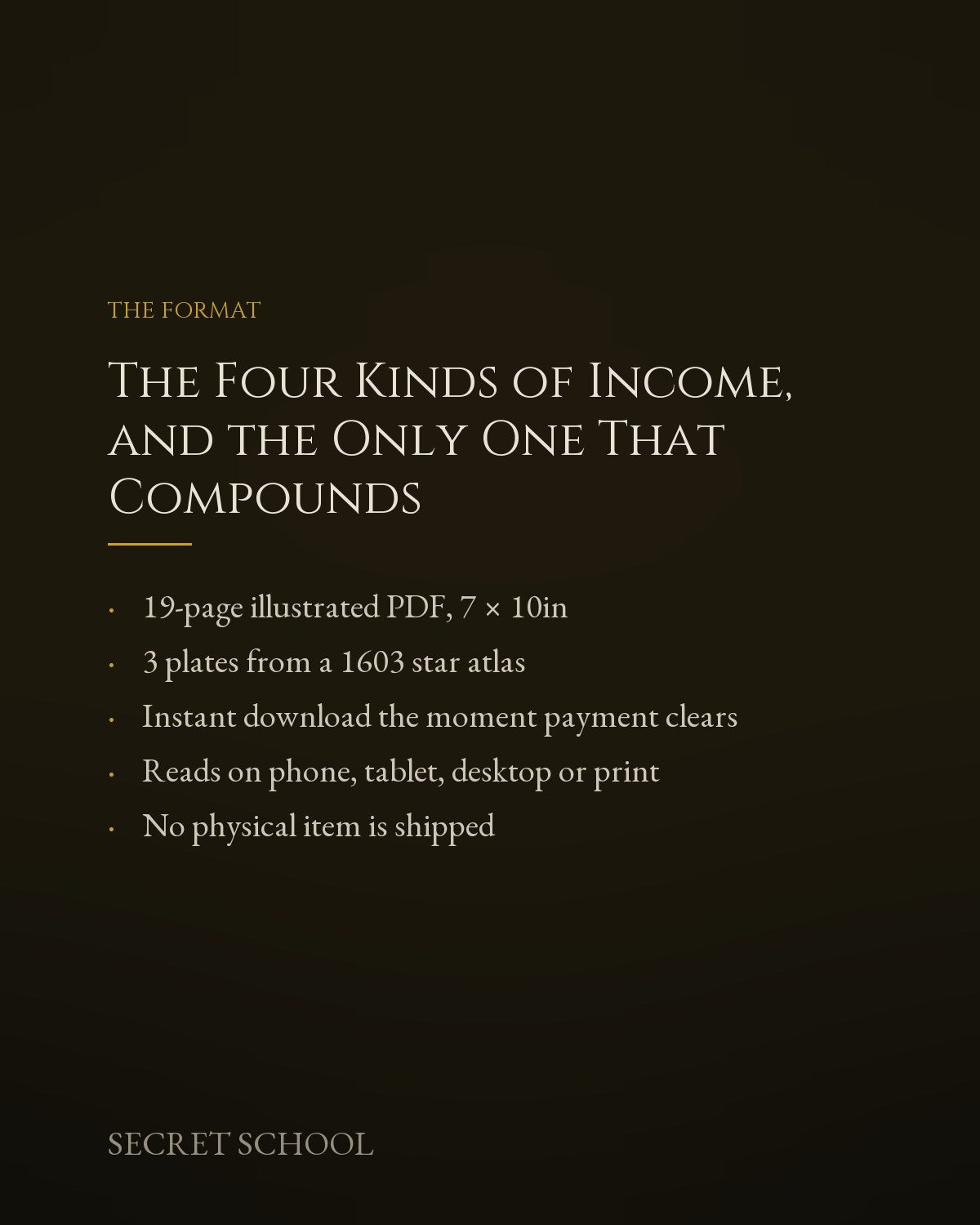 The Four Kinds of Income, and the Only One That Compounds