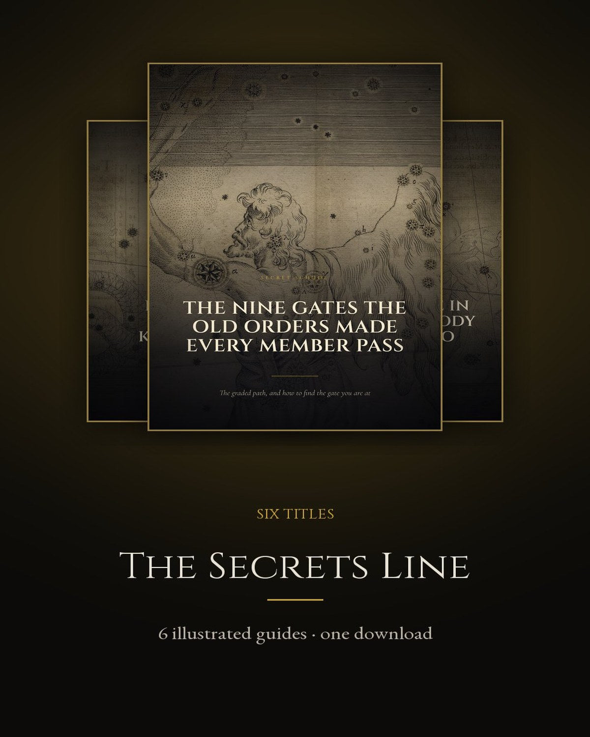 Cover of The Secrets Line, six illustrated guides on what was hidden and what was unread