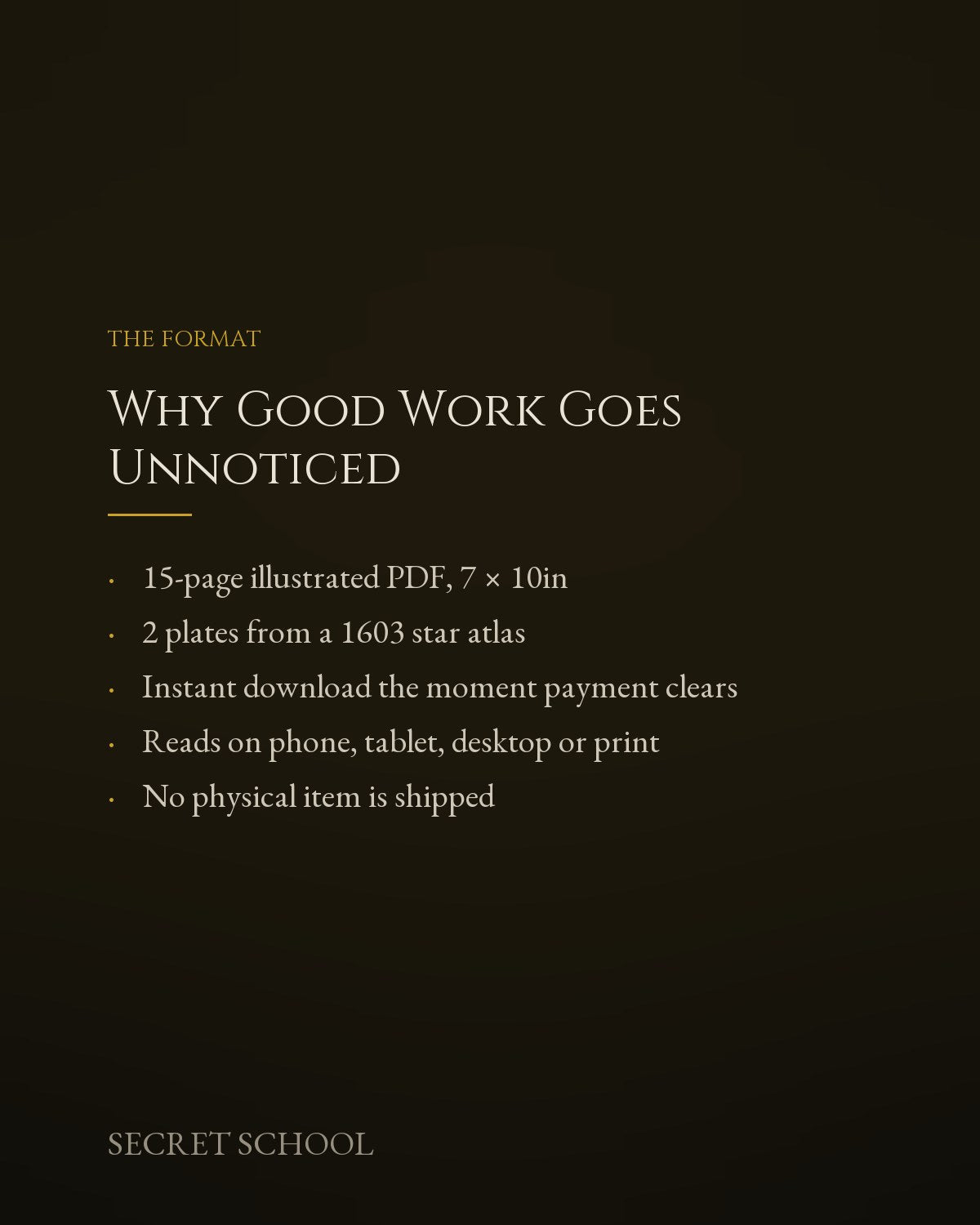 Why Good Work Goes Unnoticed