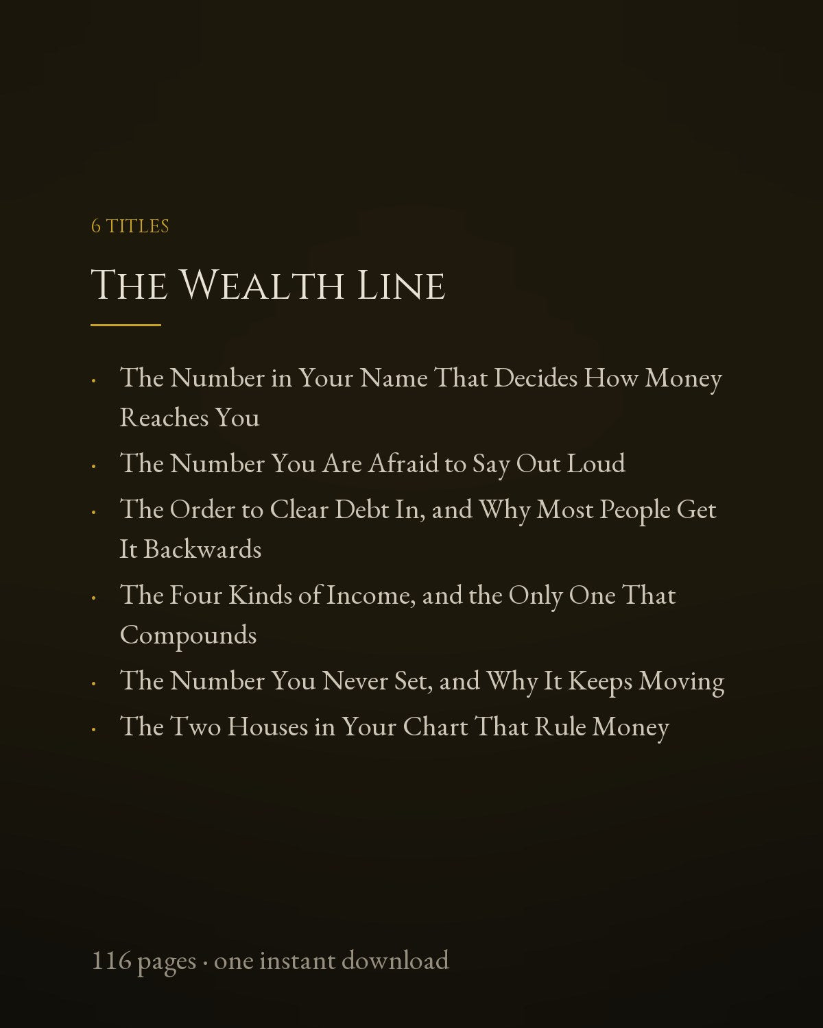 The Wealth Line
